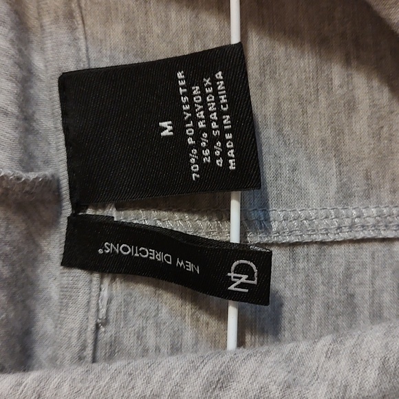 New Directions Cowl Neck Jersey Knit Trapeze Top Gray Long Sleeve Soft Comfy M - Picture 10 of 10